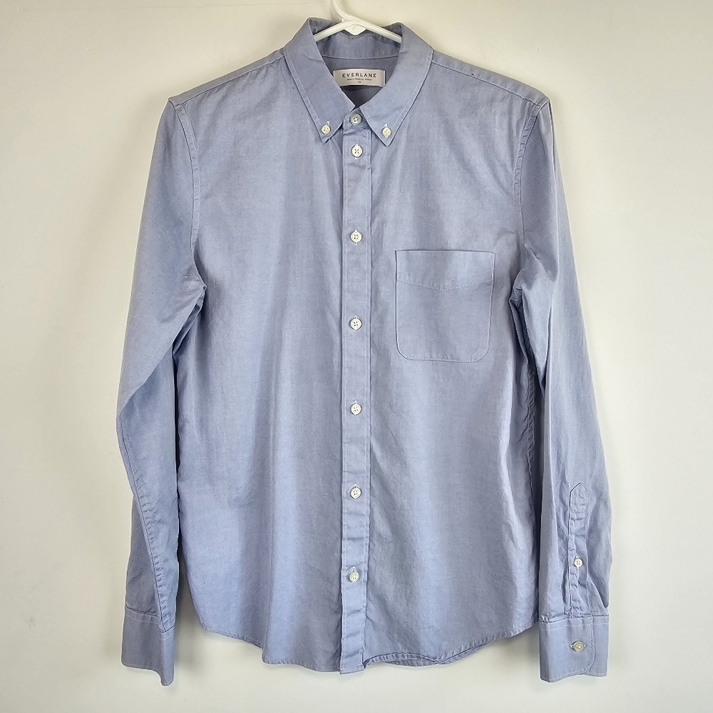 Everlane Womens Blue Long Sleeve Button Down Shirt Cotton XS Collared Top Office